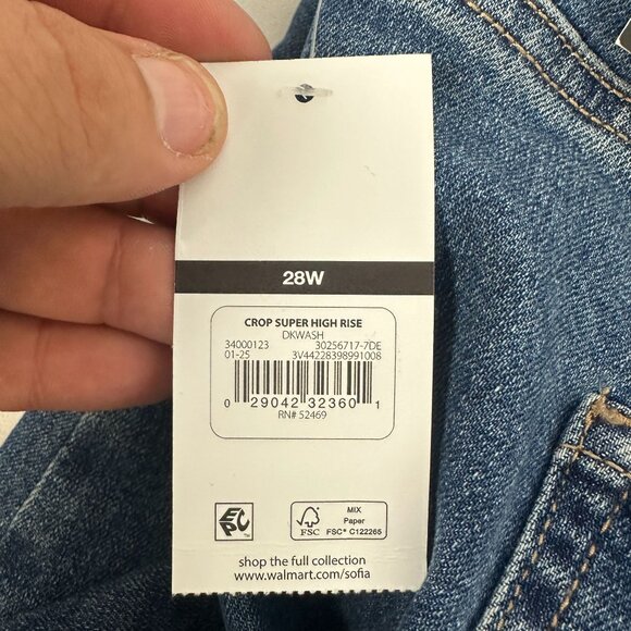 Sofia Jeans Sofia Vergara Lana Relaxed Straight Super High Rise Crop 28W Denim - Picture 10 of 10